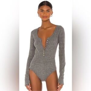 Free People Intimately Dylan Thermal Bodysuit Size S Grey